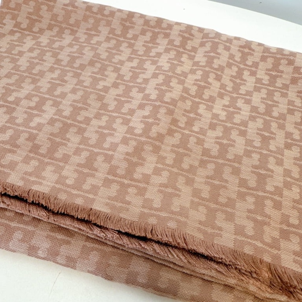 Tory Burch Pink Houndstooth Scarf